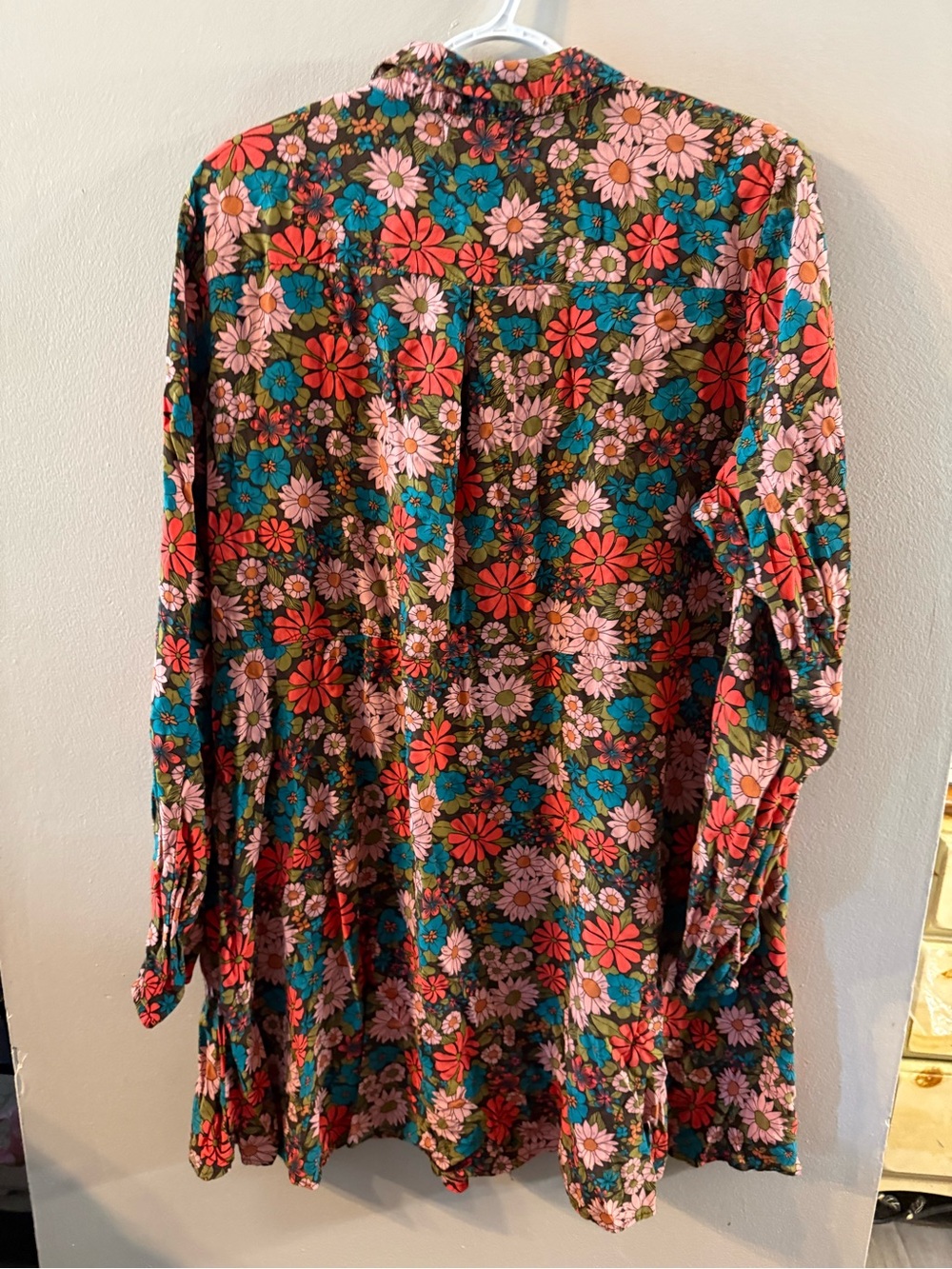 NATURAL LIFE Womens Button Down Colorful Floral Silky Tunic Boho S26 XL - Picture 8 of 12